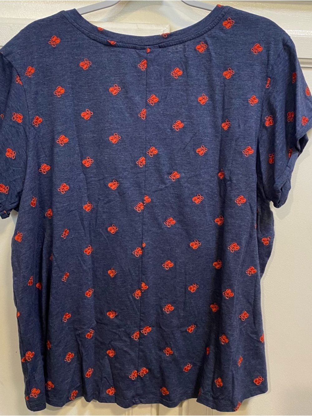 Trusels Navy Blue Short Sleeve Tee with Red Cherry Print - Picture 2 of 5